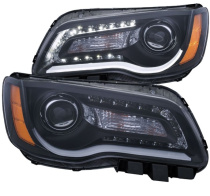 CHRYSLER 300 2011-2014 Projector Strålkastare (Plank Style Design) Svart ANZO